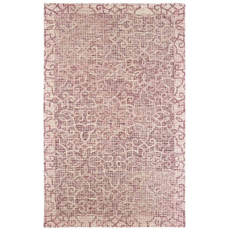Tallavera 55601 Pink/ Ivory Hand-crafted Wool Area Rug - 10' x 13'