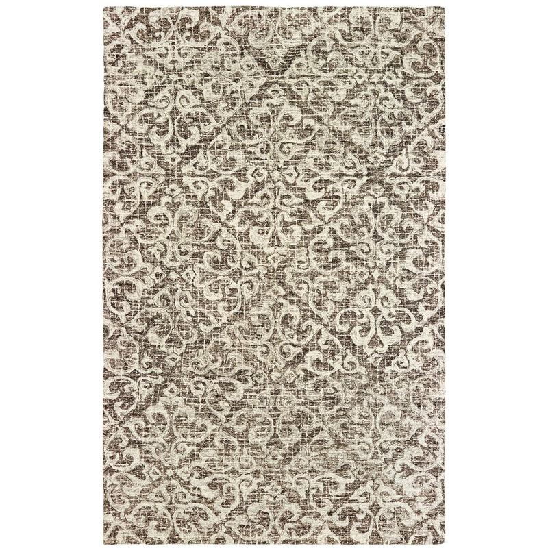 Tallavera 55607 Brown/ Ivory Hand-crafted Wool Area Rug - 5' x 8'