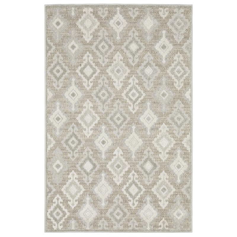 Tangier TAN08 Beige/ Grey Indoor Area Rug - 3'3" x 5'