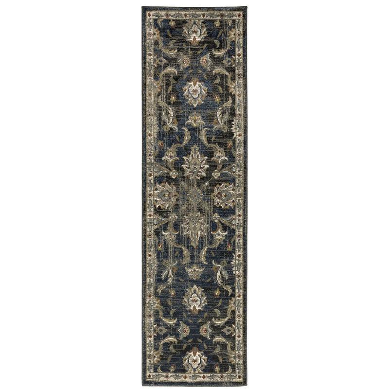 Venice 4333B Charcoal/ Blue Indoor Area Rug