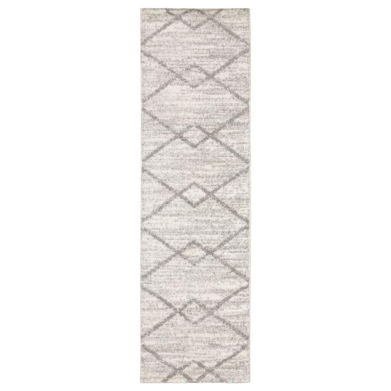 Verona 143W6 Ivory/ Grey Indoor Area Rug - 2'3" x 7'6"