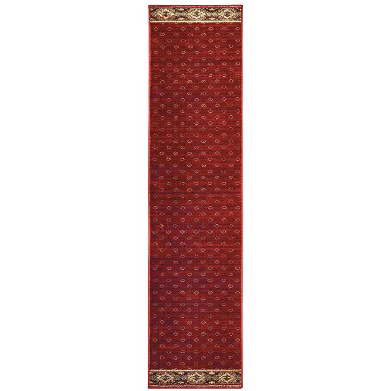 Woodlands 9652C Red/ Gold Indoor Area Rug - 1'10" x 7'6"