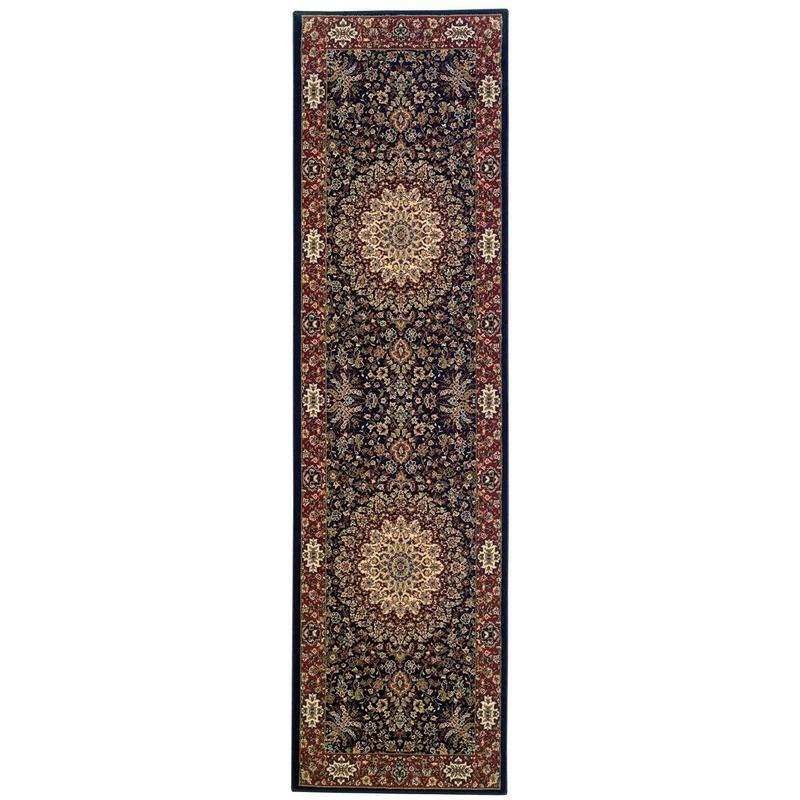 Ariana 095B3 Blue/ Red Indoor Area Rug - 2'7" x 9'4"