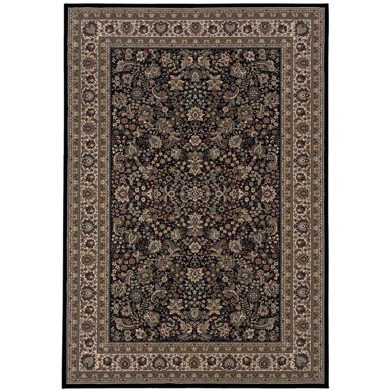 Ariana 213K8 Black/ Ivory Indoor Area Rug - 5'3" x 7'9"