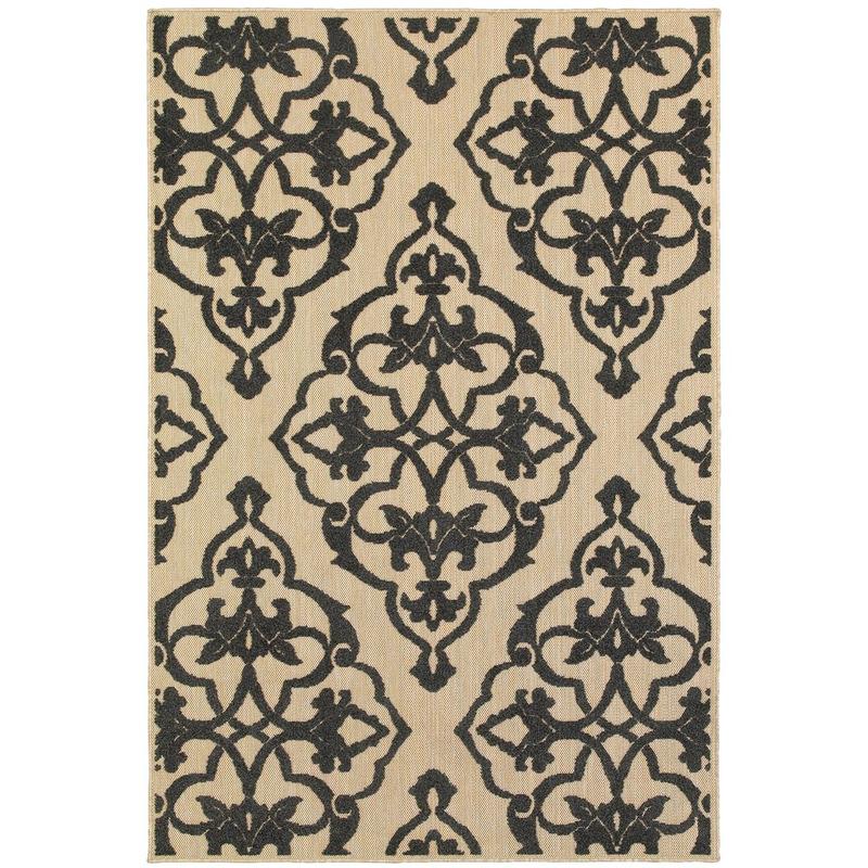 Cayman 001B9 Sand/ Charcoal Indoor/Outdoor Area Rug