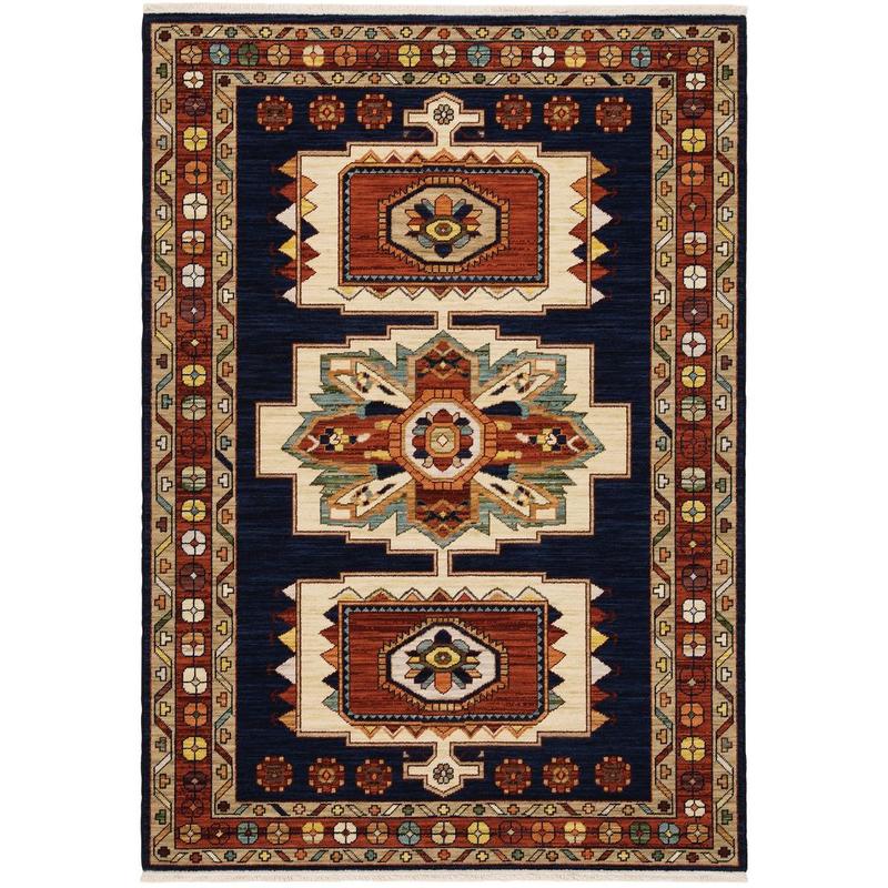 Lilihan 090B6 Blue/ Red Indoor Area Rug