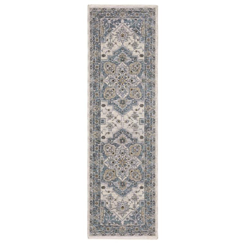 Maharaja 051F1 Blue/ Ivory Indoor Area Rug